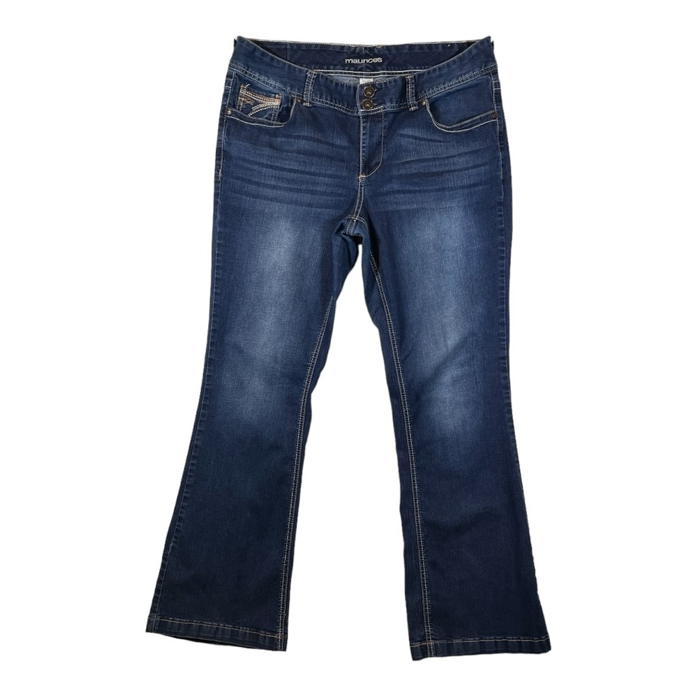 Maurices Womens Bootcut Jeans Size 16 Regular Medium Wash Stretch Denim Blue